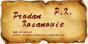 Prodan Kosanović vizit kartica
